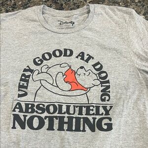 Disney Gray Winnie the Pooh Graphic Tee with Red Accent